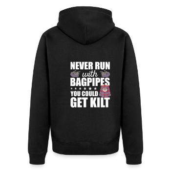 Schottland Fans Tradition Kilt Schottenrock - Unisex Premium Bio Zip Hoodie - Schwarz - Hinten - Nico (187cm)