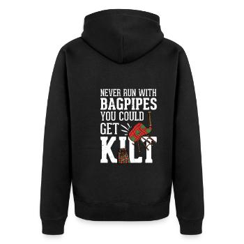 Schottland Fans Tradition Kilt Schottenrock - Unisex Premium Bio Zip Hoodie - Schwarz - Hinten - Nico (187cm)