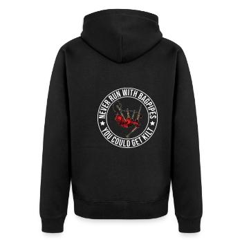 Schottland Fans Tradition Kilt Schottenrock - Unisex Premium Bio Zip Hoodie - Schwarz - Hinten - Nico (187cm)