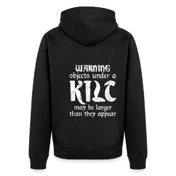 Drôle de jupe écossaise Kilt disant pour les hommes Kilt - Veste à capuche bio Premium Unisexe - noir - Dos - Nico (187cm)