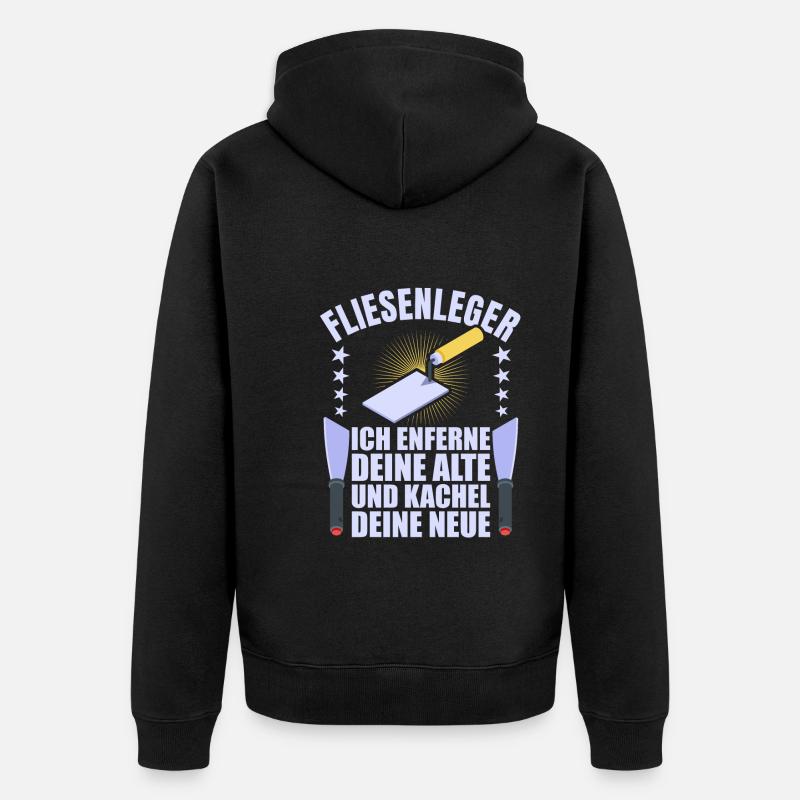 Fliesenleger Fliesen Handwerker - Unisex Premium Bio Zip Hoodie - Schwarz