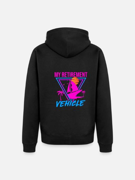Retired vehicle sailor sailboat - Unisex Premium Organic Zip Hoodie - black