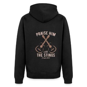 Lobe Ihn Mit Den Saiten Christliche Kirchenmusik - Unisex Premium Bio Zip Hoodie - Schwarz - Hinten - Nico (187cm)
