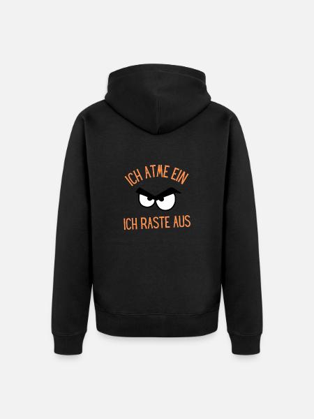 Ich atme ein - Unisex Premium Bio Zip Hoodie - Schwarz
