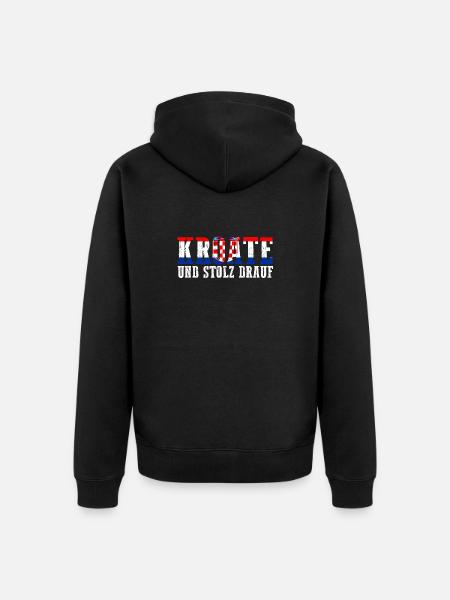 Croat Croatian Croatia - Unisex Premium Organic Zip Hoodie - black