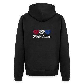 Pays-Bas Pays-Bas - Veste à capuche bio Premium Unisexe - noir - Dos - Nico (187cm)
