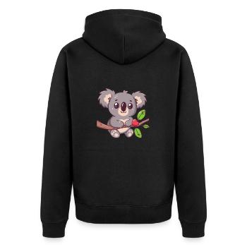Happy koala ours koala sur bambou - Veste à capuche bio Premium Unisexe - noir - Dos - Nico (187cm)