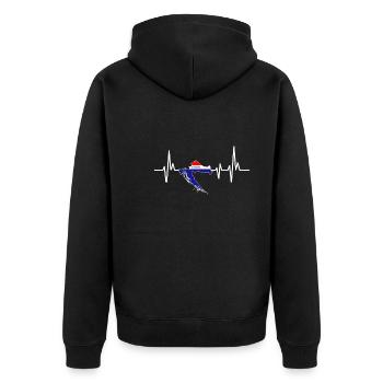 Heartbeat Design Drapeau croate Croatie - Veste à capuche bio Premium Unisexe - noir - Dos - Nico (187cm)