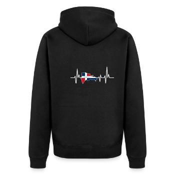 Heartbeat Design Flag Dominican Republic - Unisex Premium Organic Zip Hoodie - black - Back - Nico (187cm)