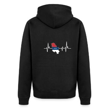 Heartbeat Design Drapeaux serbes Serbie - Veste à capuche bio Premium Unisexe - noir - Dos - Nico (187cm)