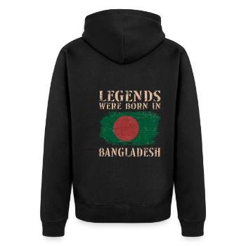 Vintage Design Bangladesh Drapeau Bangladesh - Veste à capuche bio Premium Unisexe - noir - Dos - Nico (187cm)