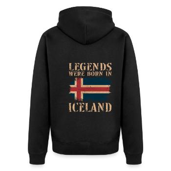 Vintage Design Île du drapeau islandais - Veste à capuche bio Premium Unisexe - noir - Dos - Nico (187cm)