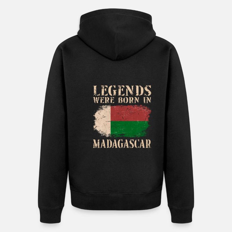 Vintage Design Malagasy Flag Madagascar - Veste à capuche bio Premium Unisexe - noir