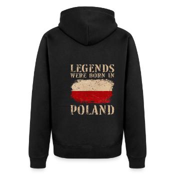 Vintage Design Drapeau Polonais Pologne - Veste à capuche bio Premium Unisexe - noir - Dos - Nico (187cm)