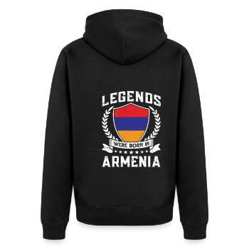 Vintage Design Drapeau Arménien Arménie - Veste à capuche bio Premium Unisexe - noir - Dos - Nico (187cm)