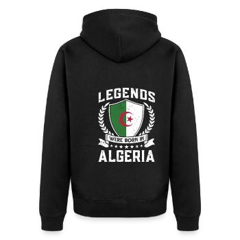 Vintage Design Algerian Flag Algeria - Unisex Premium Organic Zip Hoodie - black - Back - Nico (187cm)