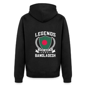 Vintage Design Bangladesh Drapeau Bangladesh - Veste à capuche bio Premium Unisexe - noir - Dos - Nico (187cm)