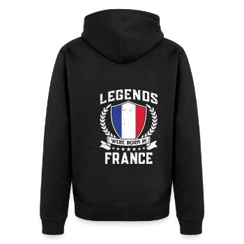 Vintage Design Français Drapeau France - Veste à capuche bio Premium Unisexe - noir - Dos - Nico (187cm)