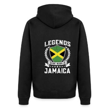 Vintage Design Jamaican Flag Jamaica - Unisex Premium Organic Zip Hoodie - black - Back - Nico (187cm)