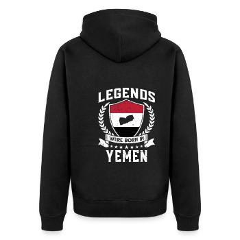 Vintage Design Drapeau Yéménite Yémen - Veste à capuche bio Premium Unisexe - noir - Dos - Nico (187cm)
