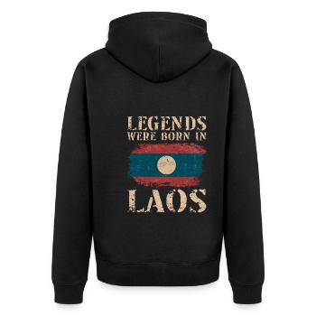 Vintage Design Drapeau Laotien Laos - Veste à capuche bio Premium Unisexe - noir - Dos - Nico (187cm)