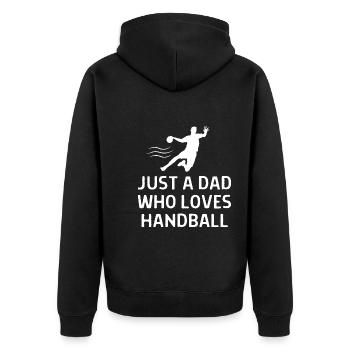 Handball Handball Player Saying Gift - Unisex Premium Organic Zip Hoodie - black - Back - Nico (187cm)