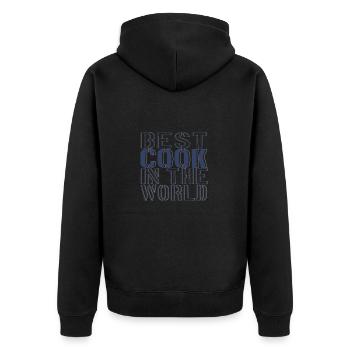 World's Best Cook Original Gift - Unisex Premium Organic Zip Hoodie - black - Back - Nico (187cm)