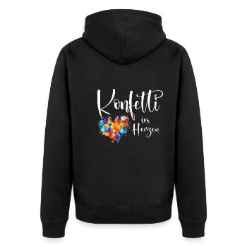 Köln Karneval Alaaf Jeck Party Konfetti Herz - Unisex Premium Bio Zip Hoodie - Schwarz - Hinten - Nico (187cm)
