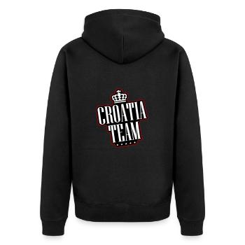 Croatia Team - Unisex Premium Organic Zip Hoodie - black - Back - Nico (187cm)