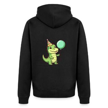 Alligator Birthday Baby - Unisex Premium Organic Zip Hoodie - black - Back - Nico (187cm)