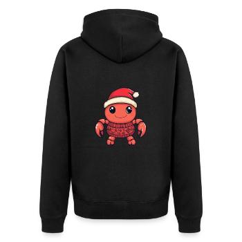Krebs Krabbe Weihnachten Comic - Unisex Premium Bio Zip Hoodie - Schwarz - Hinten - Nico (187cm)