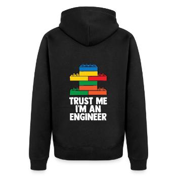 Brick Builder Toys Blocks Clamping Blocks Bricks - Unisex Premium Organic Zip Hoodie - black - Back - Nico (187cm)