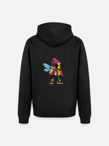 Bee Funny Winter - Unisex Premium Organic Zip Hoodie - black