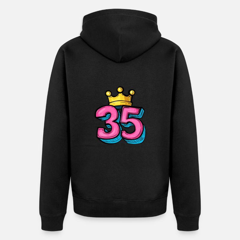 Couronne à 35 chiffres - Veste à capuche bio Premium Unisexe - noir