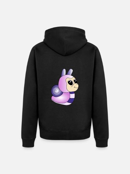 Süße bunte Schnecke - Unisex Premium Bio Zip Hoodie - Schwarz