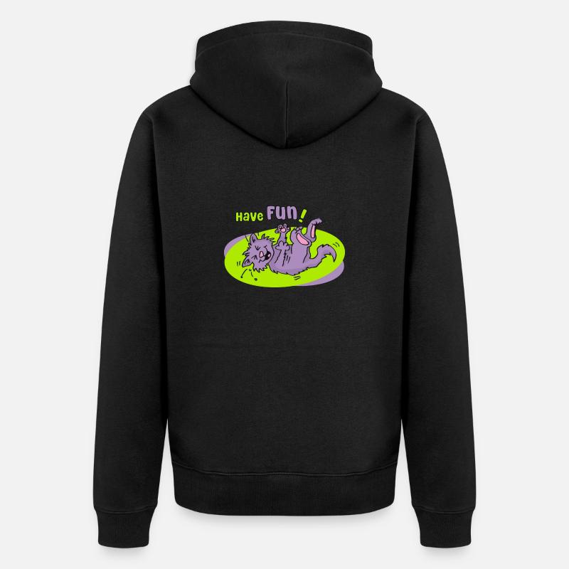 Amusez-vous! Motif de chat amusant - Veste à capuche bio Premium Unisexe - noir