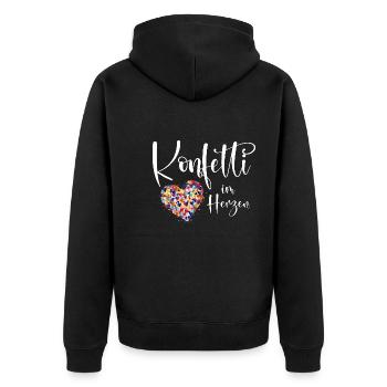 Köln Karneval Alaaf Jeck Party Konfetti Herz - Unisex Premium Bio Zip Hoodie - Schwarz - Hinten - Nico (187cm)