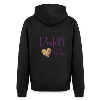 Köln Karneval Alaaf Jeck Party Konfetti Herz - Unisex Premium Bio Zip Hoodie - Schwarz - Hinten - Nico (187cm)