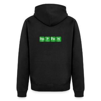 Hopfen Biertrinker - Unisex Premium Bio Zip Hoodie - Schwarz - Hinten - Nico (187cm)