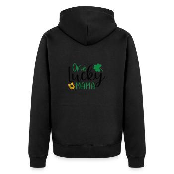 Design One lucky mama - Veste à capuche bio Premium Unisexe - noir - Dos - Nico (187cm)