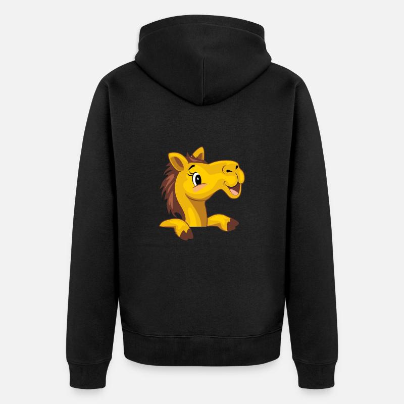Joyeux coup d’œil bébé chameau - Veste à capuche bio Premium Unisexe - noir