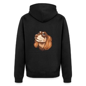 Teckel rêveur - Veste à capuche bio Premium Unisexe - noir - Dos - Nico (187cm)