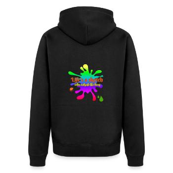 Life's a sketch - draw outside the lines - Unisex Premium Organic Zip Hoodie - black - Back - Nico (187cm)