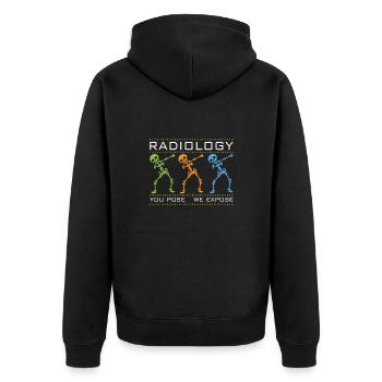 Tanzende Skelette Radiologie - Unisex Premium Bio Zip Hoodie - Schwarz - Hinten - Nico (187cm)