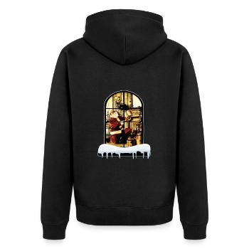 Père Noël à la maison - Veste à capuche bio Premium Unisexe - noir - Dos - Nico (187cm)