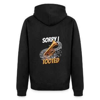 Tuba spielen - Unisex Premium Bio Zip Hoodie - Schwarz - Hinten - Nico (187cm)
