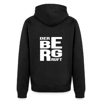Bergsteiger Seilschaft Bergwandern Bergfex - Unisex Premium Bio Zip Hoodie - Schwarz - Hinten - Nico (187cm)