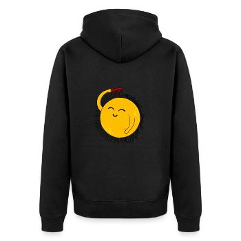 Soleil et positivité - Veste à capuche bio Premium Unisexe - noir - Dos - Nico (187cm)
