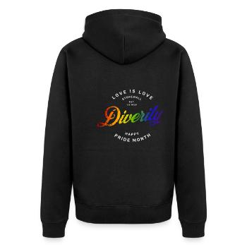Love is Love, Gay Pride, LGBTQ+ - Unisex Premium Organic Zip Hoodie - black - Back - Nico (187cm)