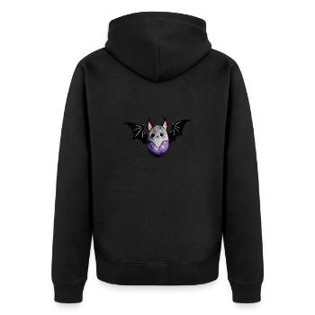 Fledermaus Ostern Wasserfarben - Unisex Premium Bio Zip Hoodie - Schwarz - Hinten - Nico (187cm)